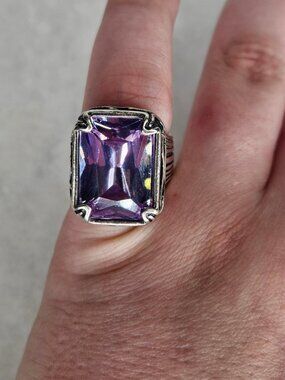 Silpada 925 Sterling Silver Lavender Fields Statement Cocktail Ring Size 5.5